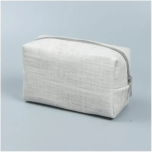 modern-gray-fabric-cosmetic-bag-with-black-zipper-front