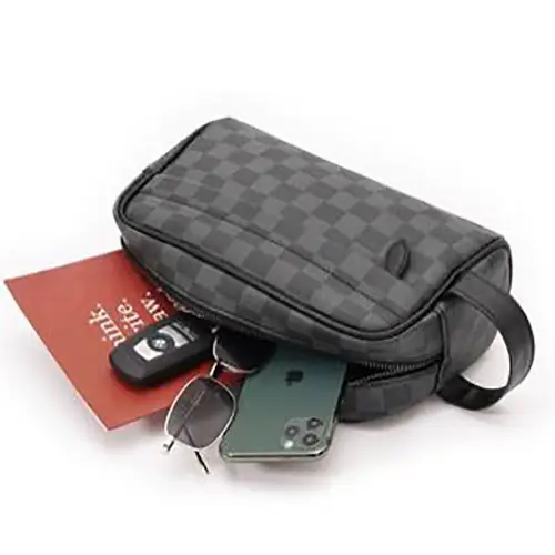 retro-checkerboard-travel-toiletry-bag-cs87-black-grey