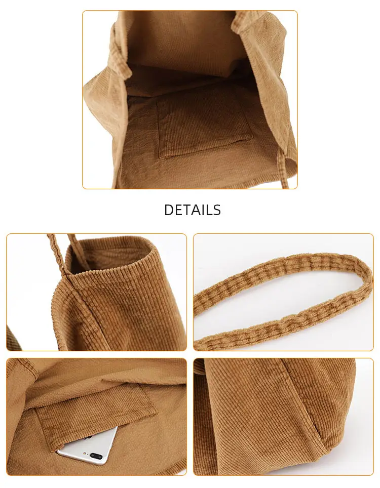 brown-corduroy-canvas-tote-bag-csh16-spacious-main-compartment