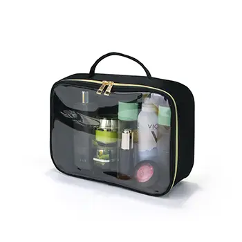 Custom Transparent Nylon PVC Cosmetic Bag Large Travel Organizer
