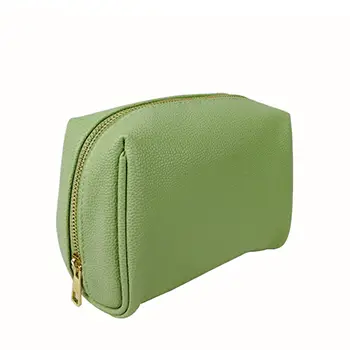 Factory Wholesale 2026 New Green Makeup Bags Large Compartment Pu Leather Cosmetic Bags