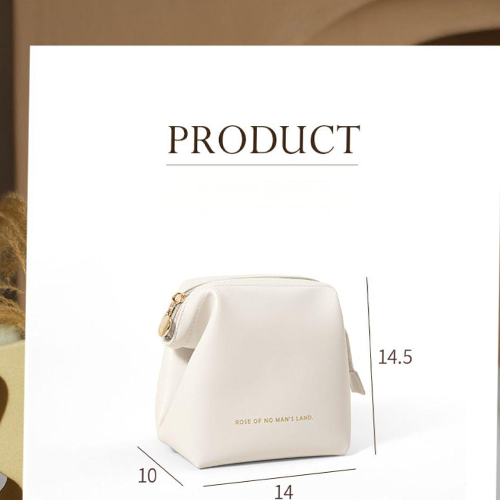 Luxury PU Leather Cosmetic Bag – Elegant Soft-Fold Makeup Organizer