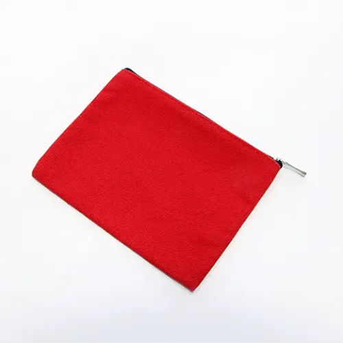 Red With Zipper Ladies Travel Pouch For Toiletries Waterproof Small Makeup Bag
