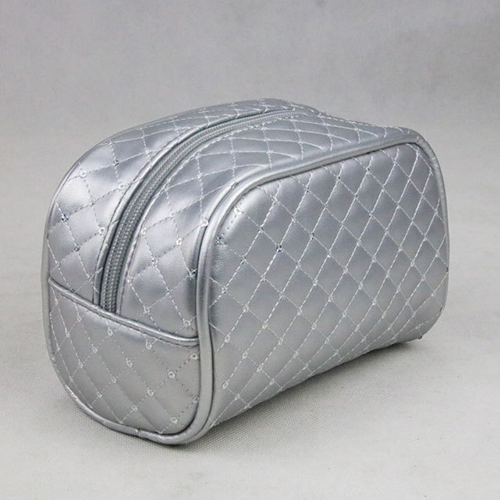 Factory Large Custom Travel Makeup Organizer Case Silver Hanging Cosmetic Bag