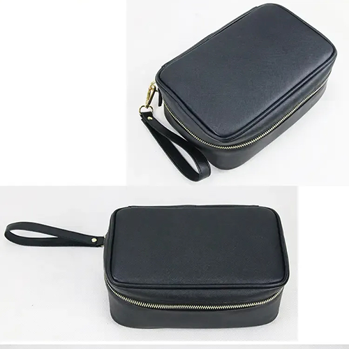 Waterproof  Rectangle Lipstick Make Up Brush Case Leather Makeup Pouch
