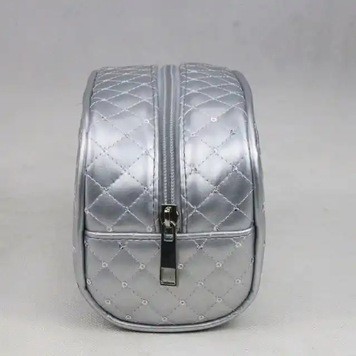 Factory Large Custom Travel Makeup Organizer Case Silver Hanging Cosmetic Bag