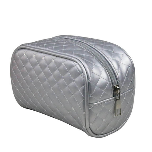Factory Large Custom Travel Makeup Organizer Case Silver Hanging Cosmetic Bag