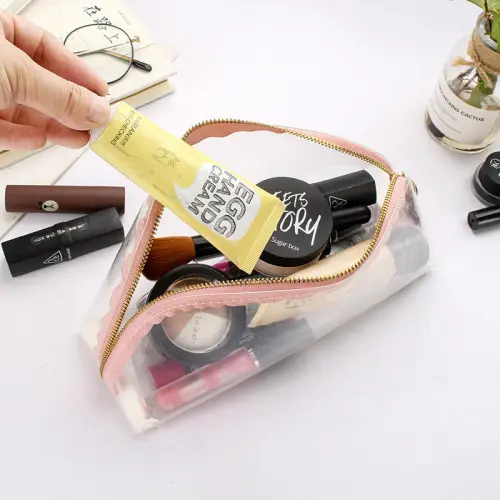 Summer Student Tpu Zip Ladies Makeup Toiletry Bag Protable Makeup Bag Set
