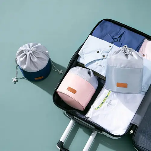 Creative Mesh Toiletry Bag Home Use Drawstring Nylon Makeup Bag