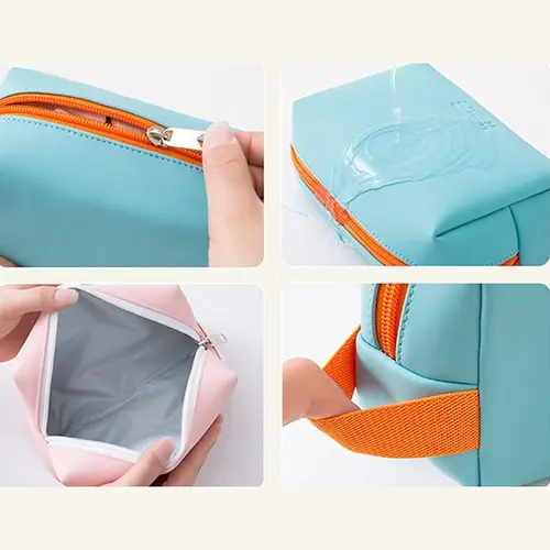 BEARKY Explosive PU Best Designer Makeup Bags Hand Holding Mini Cosmetic Zipper Bag