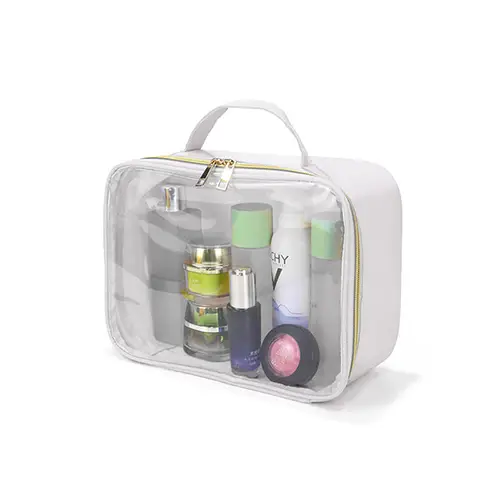 Custom Transparent Nylon PVC Cosmetic Bag Large Travel Organizer