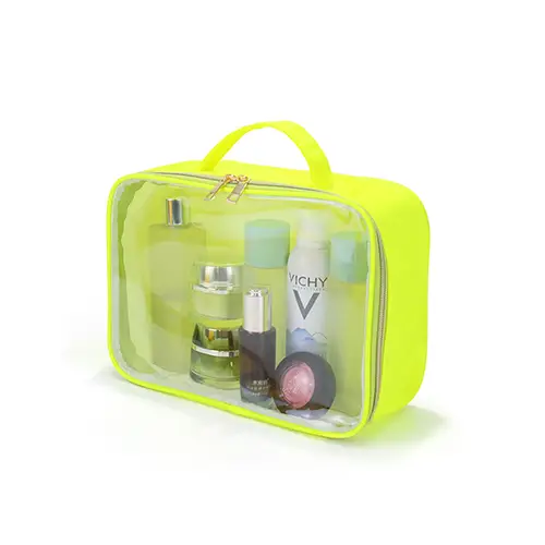 Custom Transparent Nylon PVC Cosmetic Bag Large Travel Organizer