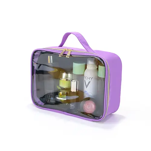 Custom Transparent Nylon PVC Cosmetic Bag Large Travel Organizer