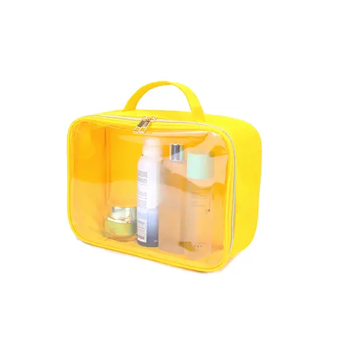 Custom Transparent Nylon PVC Cosmetic Bag Large Travel Organizer