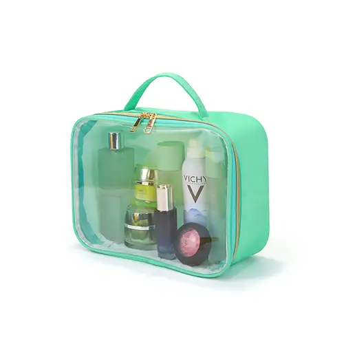 Custom Transparent Nylon PVC Cosmetic Bag Large Travel Organizer