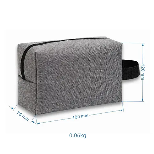 Custom Minimalist Travel Toiletry Bag Grey for Premium Executive & Lifestyle Brands