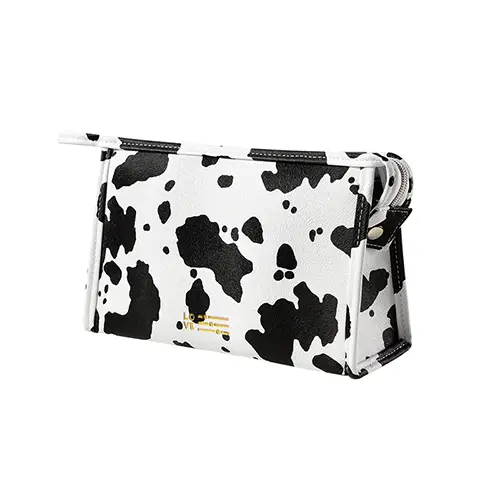 OEM Cow Print PU Leather Makeup Bag Set Manufacturer for Fashion & Beauty Brands