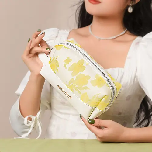 New Hidden Flower Octagonal Best Make Up Brush Bag Girls Bathroom Portable Makeup Organizer