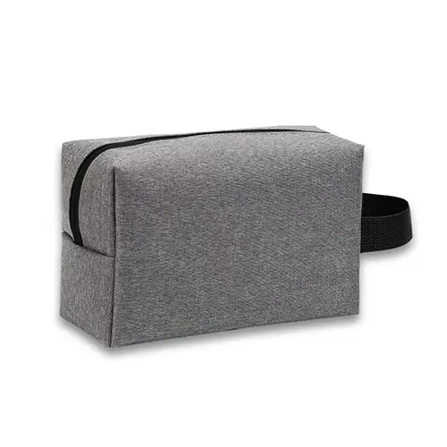 Custom Minimalist Travel Toiletry Bag Grey for Premium Executive & Lifestyle Brands