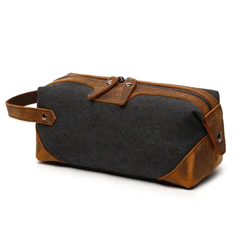 New Custom Wholesale Luxury Mens Travel Toiletry Bag Hanging Dopp Kit