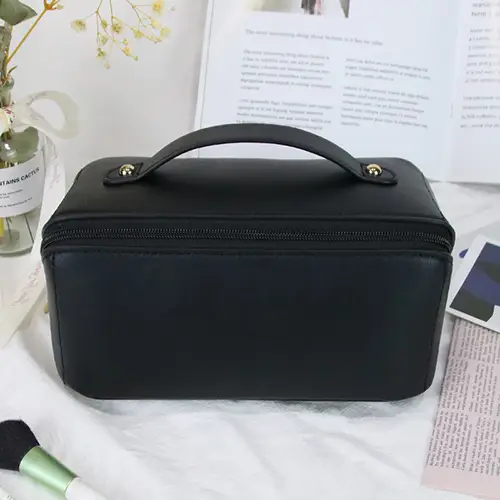 Bearky New Portable Organ Pillow Travel PU Leather Makeup Cosmetic Bag For Travel