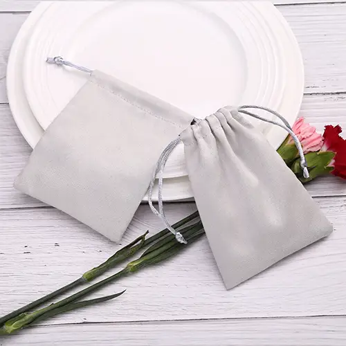Wholesale Light Blue Velvet Pouch | Soft Drawstring Jewelry Bag for Gift Packaging & Retail Display