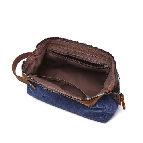 Wholesale Vintage Canvas Camping Hanging Makeup Organizer School Cosmetic Pouch Bag 