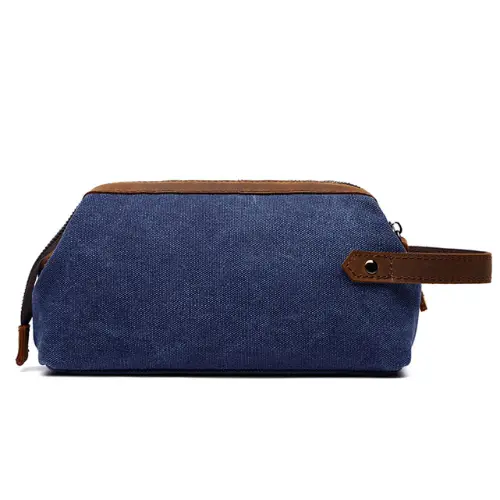 Wholesale Vintage Canvas Camping Hanging Makeup Organizer School Cosmetic Pouch Bag 