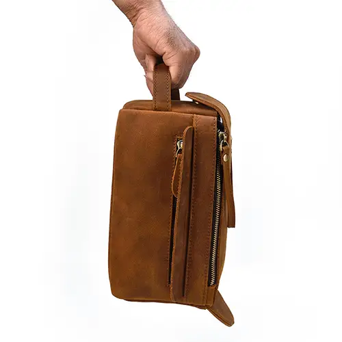 Latest Innovative Products Comfortable Feel Simple Leather Cosmetic Case