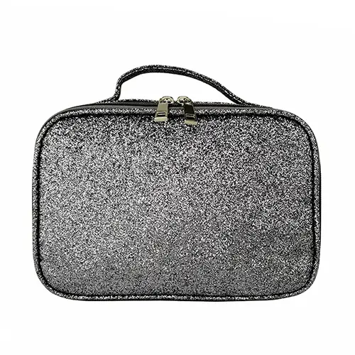 Professional Beauty Private Fashion Label Black Cosmetic Train Case Makeup Bag  