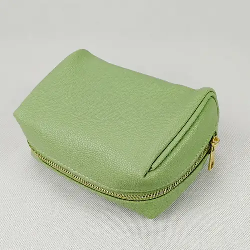 Factory Wholesale 2026 New Green Makeup Bags Large Compartment Pu Leather Cosmetic Bags