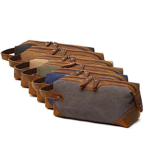 New Custom Wholesale Luxury Mens Travel Toiletry Bag Hanging Dopp Kit
