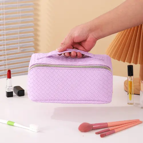Bearky Nice Durable Cheap Price Premium Casual Pu Leather for Daily Use Portable Storage Makeup Bag