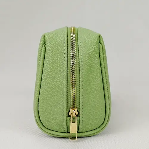 Factory Wholesale 2026 New Green Makeup Bags Large Compartment Pu Leather Cosmetic Bags