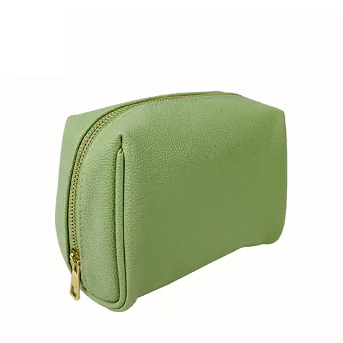 Factory Wholesale 2026 New Green Makeup Bags Large Compartment Pu Leather Cosmetic Bags