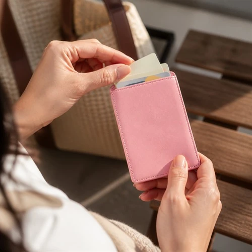 Compact and Stylish Pink Card Holder for Everyday Use
