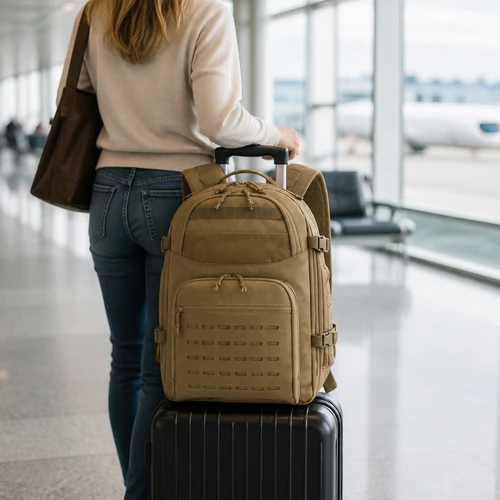 Travel Tactical Backpack – Large MOLLE Rucksack with Luggage Strap