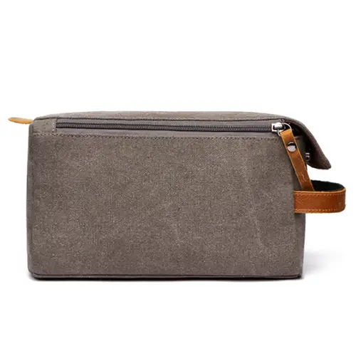 Men’s Canvas and Leather Toiletry Bag – Durable, Stylish Travel Organizer for Grooming Essentials