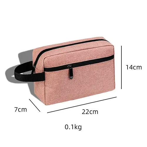 Bearky Small Makeup Bag for Oxford Travel Cosmetic Pouch Toiletry Bag（Gray）