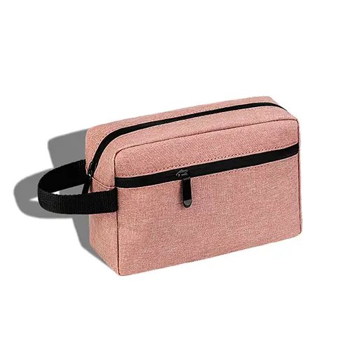 Bearky Small Makeup Bag for Oxford Travel Cosmetic Pouch Toiletry Bag（Gray）