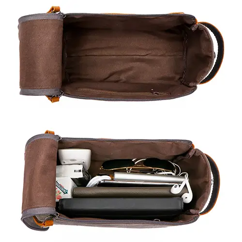 Men’s Canvas and Leather Toiletry Bag – Durable, Stylish Travel Organizer for Grooming Essentials